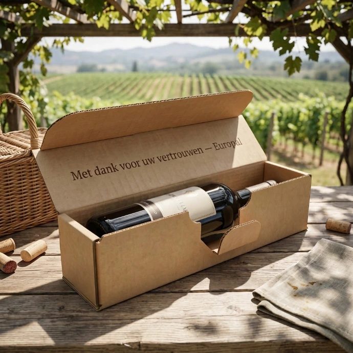 A cardboard winepackaging for one bottle A cardboard winepackaging for one bottle