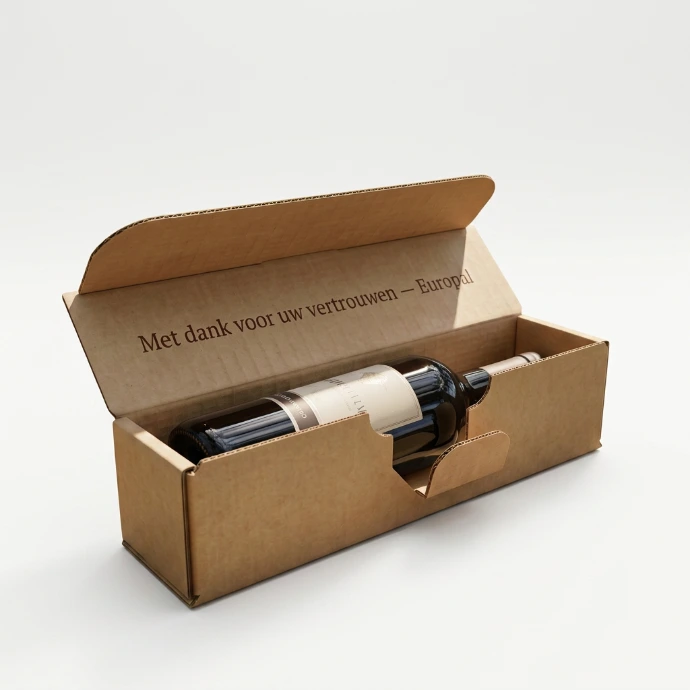A single bottle cardboard wine package